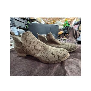 Dr Scholls Perforated Olive Ankle Boots 9.5